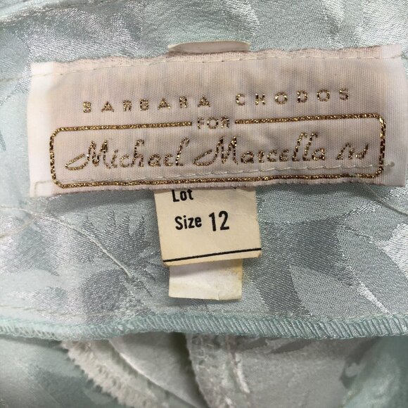 VINTAGE MICHAEL MARCELLA LTD BARBARA CHODOS PALE BLUE FANCY DRESS SIZE 12 - Picture 11 of 11